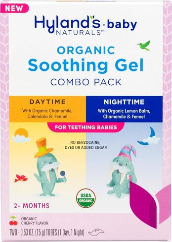 Hyland's Baby Daytime and Nighttime Soothing Tablets and Gel and Drops with Chamomilla, Natural Relief of Oral Discomfort, Irritability, and Swelling, 125 Count in Kuwait