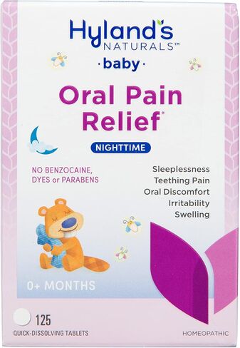 Hyland's Baby Daytime and Nighttime Soothing Tablets and Gel and Drops with Chamomilla, Natural Relief of Oral Discomfort, Irritability, and Swelling, 125 Count in Kuwait