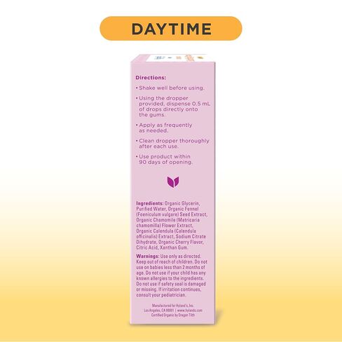 Hyland's Baby Daytime and Nighttime Soothing Tablets and Gel and Drops with Chamomilla, Natural Relief of Oral Discomfort, Irritability, and Swelling, 125 Count in Kuwait