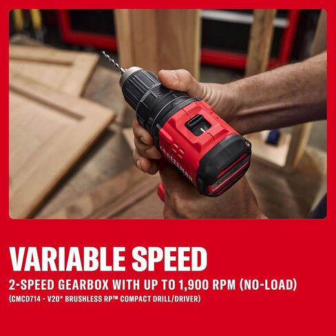CRAFTSMAN V20 Brushless RP Drill Driver and Impact Driver Compact 2 Tool Combo Kit With 2 x 2ah Battery and Charger, 1900 RPM Power Drill, 2100 Torque Cordless Impact (CMCK1411D2) in Kuwait