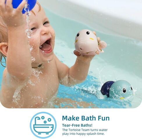 LiKee Bath Toys 3 Pack with 3 Colors | Cute Swimming Turtles Wind Up Toys for Baby Toddlers 1+ Years Old | Floating Bath & Pool Toys for Kids Age 1-3-5 | Baby Shower & Birthday Gift (Boys Girls) in Kuwait