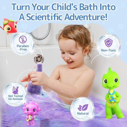 SWCANDY Bath Toys Kids Bath Bombs Potion, 6 Pack Non-Toxic Bathtub Colorful Foam Bubble Science Sensory Bath Play Soap Magical Fizzes Eruption Tub Safe and Stain Free for Ages 3+ Boys Girls Toddlers in Kuwait