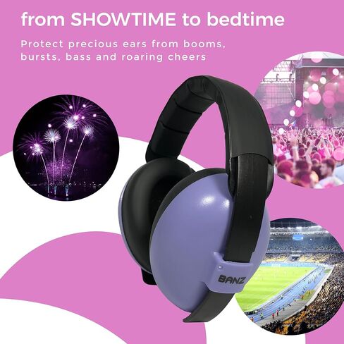 BANZ BabyBanz Earmuffs Infant Hearing Protection–Ages 0-2+ Years–The Best Earmuffs for Babies & Toddlers–Industry Leading Noise Reduction Rating–Soft & Comfortable–Baby Ear Protection INCLUDES CASE in Kuwait