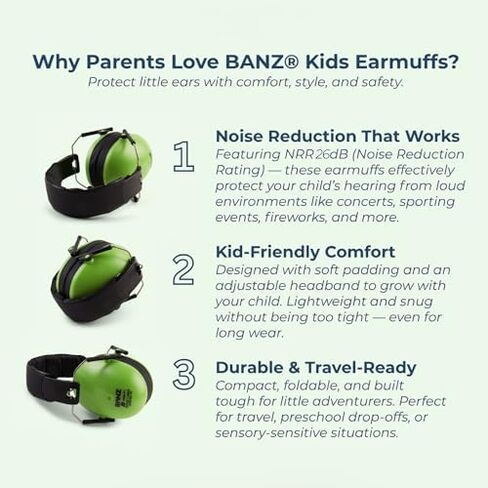 BANZ Bubzee Baby Headphones for Noise Protection - Baby Ear Muffs, Newborn Infant & Toddler, 0 to 36 Months, Adjustable INCLUDES CASE in Kuwait