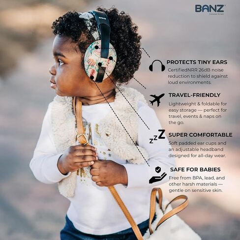 BANZ Bubzee Baby Headphones for Noise Protection - Baby Ear Muffs, Newborn Infant & Toddler, 0 to 36 Months, Adjustable INCLUDES CASE in Kuwait