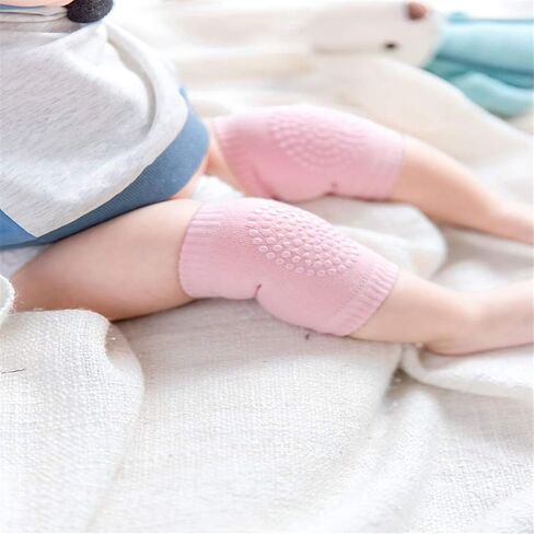 Baby Crawling Anti-Slip Knee Pads, Adjustable Breathable Cotton Baby Toddlers Anti-fall Knee/Elbows Socks Set Unisex, For Babies Infant Toddler Boys And Girls Safety Protector 5 Pairs in Kuwait