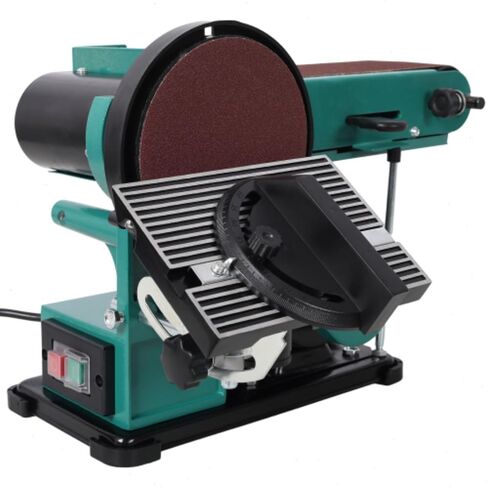 Belt Disc Sander, Benchtop Multifunctional Sander with Sturdy Cast Iron Base, for Woodworking, Metal Polishing, Sharpening Tools and DIY Home Workshop in Kuwait