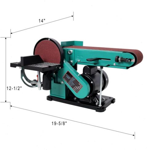 Belt Disc Sander, Benchtop Multifunctional Sander with Sturdy Cast Iron Base, for Woodworking, Metal Polishing, Sharpening Tools and DIY Home Workshop in Kuwait