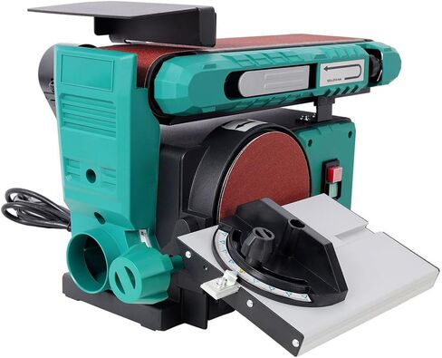 Belt and Disc Sander Combo, 4 x 36 Inch Belt Sander and 6 Inch Disc Sander, Benchtop Belt Disc Sander with 0-90° Adjustable Belt, Quick Tension Release for Woodworking, Metalworking, Plastic in Kuwait