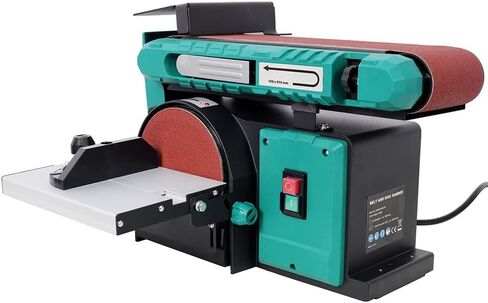 Belt and Disc Sander Combo, 4 x 36 Inch Belt Sander and 6 Inch Disc Sander, Benchtop Belt Disc Sander with 0-90° Adjustable Belt, Quick Tension Release for Woodworking, Metalworking, Plastic in Kuwait