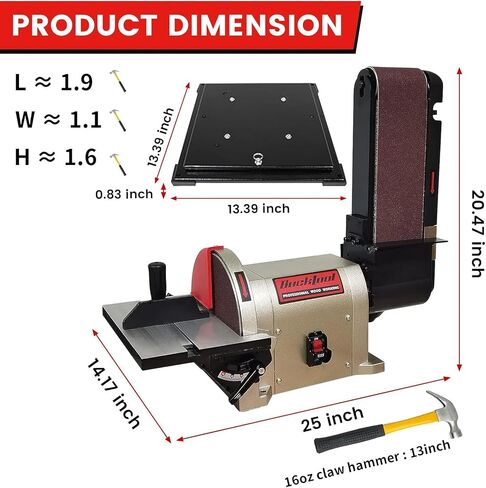 4x36 Belt and 8 Disc Sander Combo with Rotating Base, Dust Collection System, 34" Direct Drive Benchtop for Woodworking - Perfect for DIY and Professional Use in Kuwait