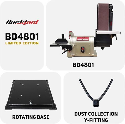 4x36 Belt and 8 Disc Sander Combo with Rotating Base, Dust Collection System, 34" Direct Drive Benchtop for Woodworking - Perfect for DIY and Professional Use in Kuwait
