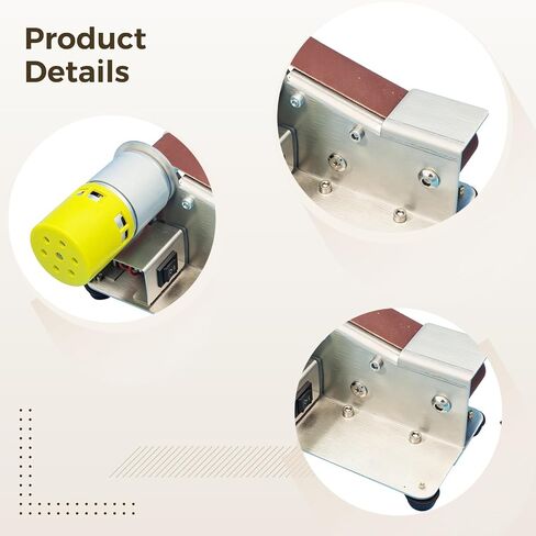 Mini Electric Belt Sander Grinder Set with Polishing and Grinding Wheels, 110/220V Bench Belt Sander, 10 Sanding Belts and Polishing Disc, Ideal for Knife Sharpening and Woodworking in Kuwait