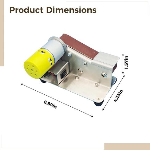 Mini Electric Belt Sander Grinder Set with Polishing and Grinding Wheels, 110/220V Bench Belt Sander, 10 Sanding Belts and Polishing Disc, Ideal for Knife Sharpening and Woodworking in Kuwait