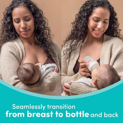 NUK Perfect Match Glass Natural + Anti-Colic Bottle, 4 oz. Glass Baby Bottles with SafeTemp Temperature Indicator, Newborn Essentials, 3-Pack in Kuwait
