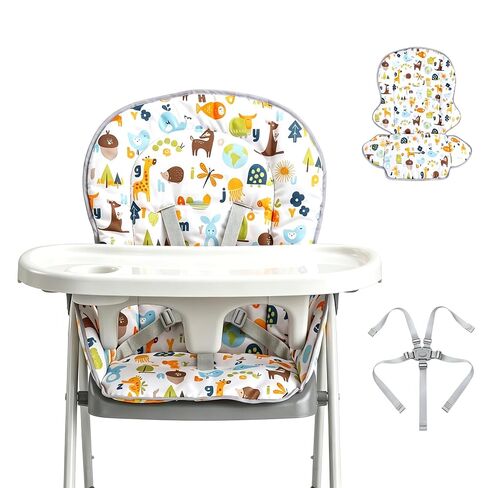 High Chair Cover Replacement Fit for Graco Evenflo with High Chair Straps | Non Slip Waterproof High Chair Insert for Baby Trend Ingenuity, Machine Washable HighChair Cushion with 5 Point Harness Strap in Kuwait