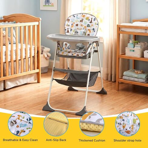 High Chair Cover Replacement Fit for Graco Evenflo with High Chair Straps | Non Slip Waterproof High Chair Insert for Baby Trend Ingenuity, Machine Washable HighChair Cushion with 5 Point Harness Strap in Kuwait