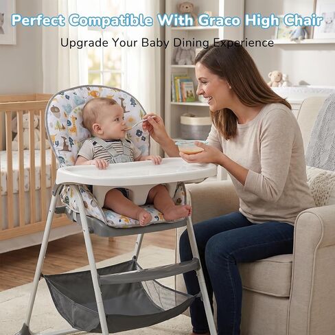 High Chair Cover Replacement Fit for Graco Evenflo with High Chair Straps | Non Slip Waterproof High Chair Insert for Baby Trend Ingenuity, Machine Washable HighChair Cushion with 5 Point Harness Strap in Kuwait