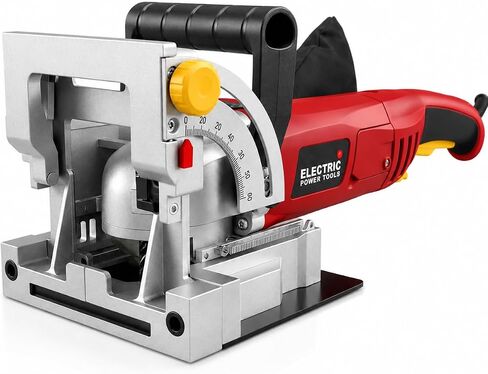 4 in. Biscuit Plate Joiner (Model 68987) 8.5 Amp 11,000 RPM Motor, 1-1/8 in Max Cut Depth, 90° Adjustable Fence, Depth Stops #0#10#20, Dust Port + Bag – Compatible with CHICAGO ELECTRIC POWER TOOLS. in Kuwait