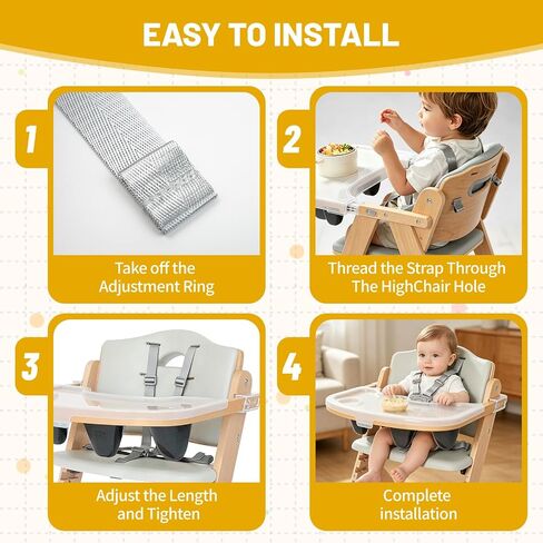 High Chair Straps Replacement Compatible with Abiie Beyond Junior High Chair, 5-Point Adjustable Harness Straps, Easy to Install Belt, High Chair Accessory in Kuwait