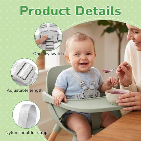 High Chair Straps Replacement Compatible with Graco High Chair | 5 Point Harness, Universal Adjustable Safety Belt, Highchair Accessories, for Most High Chairs in Kuwait