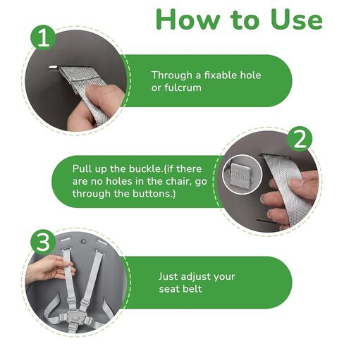 High Chair Straps Replacement Compatible with Graco High Chair | 5 Point Harness, Universal Adjustable Safety Belt, Highchair Accessories, for Most High Chairs in Kuwait