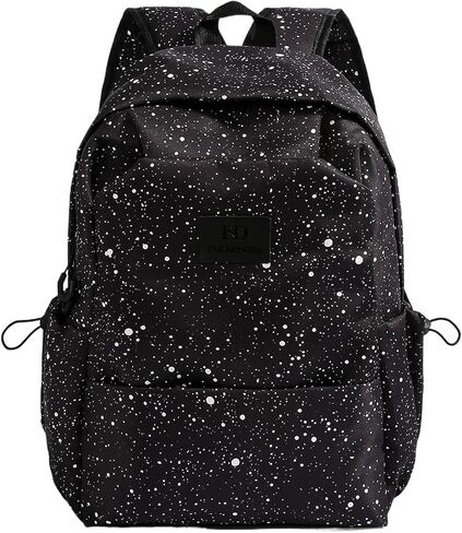 Nylon Backpack Large Capacity Waterproof for Travel | Lightweight, 12.6x6.7x17.7 inches, Multiple Pockets, Luggage Strap, Black/Gray/Blue in Kuwait
