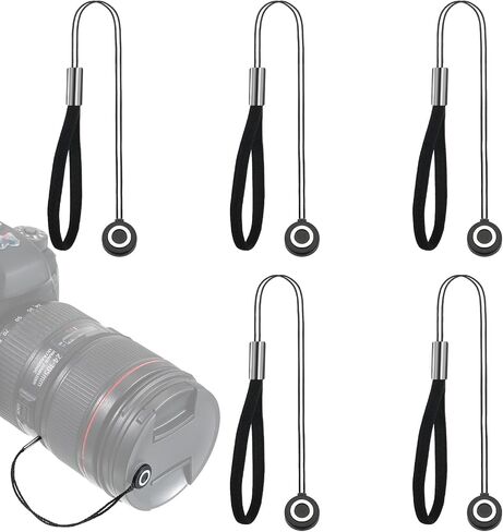 5 Pack Lens Cap Leash Strap with Elastic String, Lenses Caps Keeper | Camera Lens Cap Leash Holder for Mirrorless Camera Lenses in Kuwait