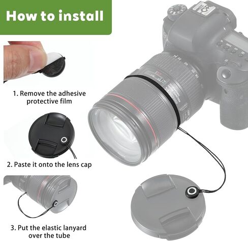 5 Pack Lens Cap Leash Strap with Elastic String, Lenses Caps Keeper | Camera Lens Cap Leash Holder for Mirrorless Camera Lenses in Kuwait