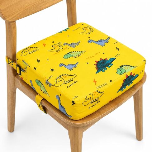 Toddler Booster Seat for Kitchen Chair & Dining Table - Blue | Firm Support Kids Booster Seat for Dining Table with Non-Slip Bottom and Adjustable Straps, Portable Washable Booster Cushion in Kuwait