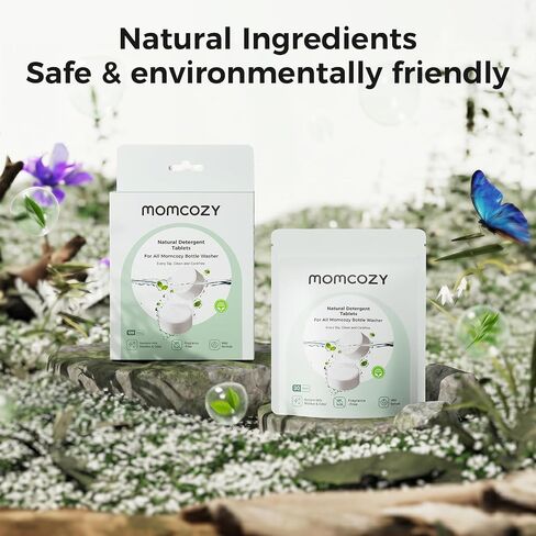 Momcozy Official Natural Detergent Tablets for Baby Bottle Washer, Powerful Plant-Based Formula, Safe & Residue-Free Washing Block, 120 Tablets in Kuwait