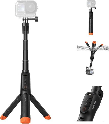 TELESIN Bluetooth Floating Selfie Stick Tripod for DJI Osmo Action 6 5 Pro 4, Waterproof Extendable Pole 3-in-1 Hand Grip Tripod with Signal Booster, 15M Diving Stick for Surfing, Snorkeling in Kuwait