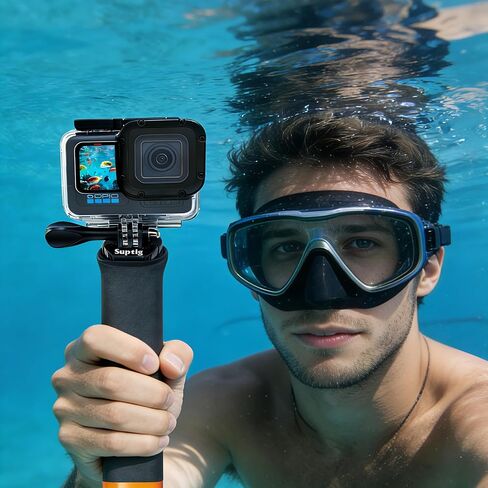 Suptig Upgraded Floating Hand Grip Floaty Stick Compatible for Gopro Mission 1 Pro, Gopro Hero 13, Hero 12,11,10,9,8,7,6,5,4 Gopro Max, Fusion DJI Action 6,5 Pro,5,4,3, Insat 360, Akaso Action Camera in Kuwait