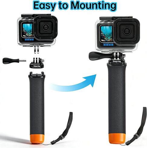 Suptig Upgraded Floating Hand Grip Floaty Stick Compatible for Gopro Mission 1 Pro, Gopro Hero 13, Hero 12,11,10,9,8,7,6,5,4 Gopro Max, Fusion DJI Action 6,5 Pro,5,4,3, Insat 360, Akaso Action Camera in Kuwait