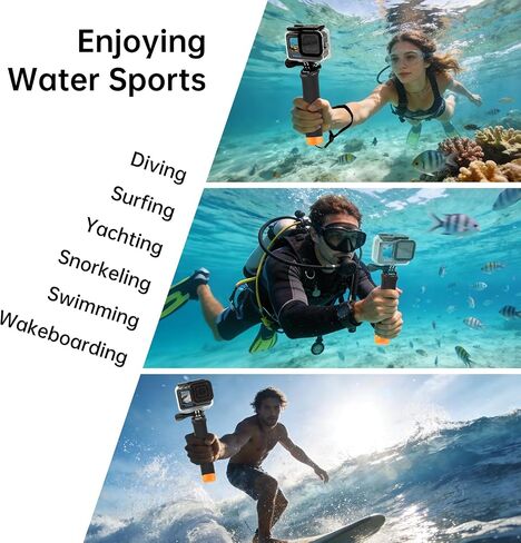 Suptig Upgraded Floating Hand Grip Floaty Stick Compatible for Gopro Mission 1 Pro, Gopro Hero 13, Hero 12,11,10,9,8,7,6,5,4 Gopro Max, Fusion DJI Action 6,5 Pro,5,4,3, Insat 360, Akaso Action Camera in Kuwait