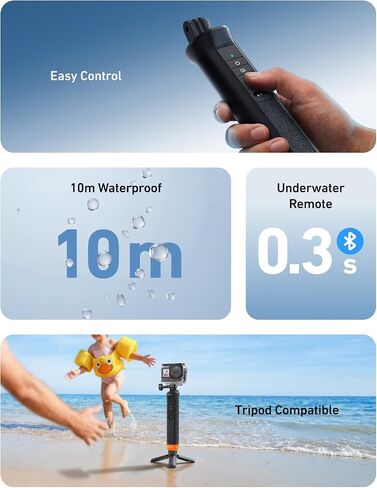 TELESIN Floating Selfie Stick Hand Grip Waterproof Handle with Bluetooth Remote for DJI Osmo Action 6 5 Pro 4 Handle Mount Accessories for DJI Osmo Action Camera in Kuwait