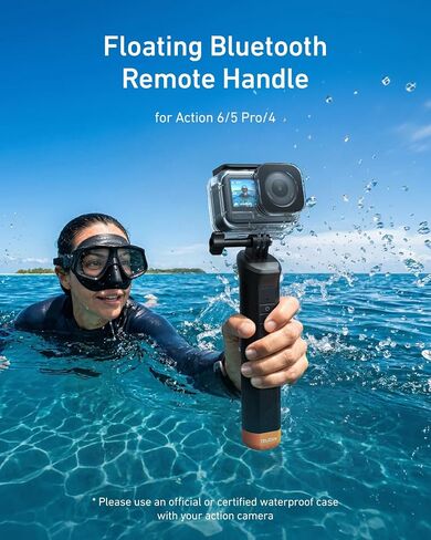 TELESIN Floating Selfie Stick Hand Grip Waterproof Handle with Bluetooth Remote for DJI Osmo Action 6 5 Pro 4 Handle Mount Accessories for DJI Osmo Action Camera in Kuwait