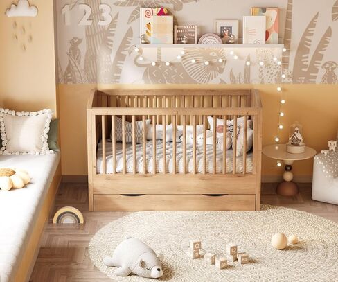 4-in-1 Convertible Crib, Converts to Toddler Bed and Full Bed in Kuwait