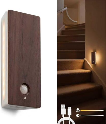 Rechargeable Battery Night Light with Motion Sensor, Cordless Battery-Powered Stick-on Magnet Toilet Lights, Soft Two-Sided Glow, 3CCT Dimmable, for Bedroom, Closet, Stairs, 3 Pack in Kuwait