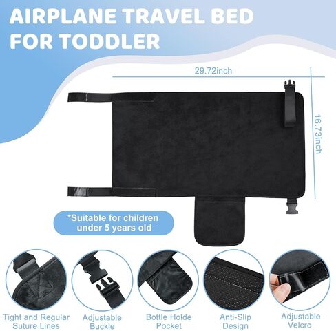 Toddler Airplane Bed, Toddler Airplane Travel Essentials, Plane Seat Extender for Kids, Portable Plane Travel Bed for Long Flight Flying in Kuwait