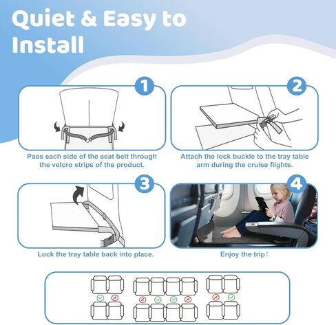 Toddler Airplane Bed, Toddler Airplane Travel Essentials, Plane Seat Extender for Kids, Portable Plane Travel Bed for Long Flight Flying in Kuwait