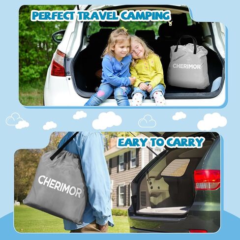 CHERIMOR Inflatable Toddler Travel Bed with 4-Sided Safety Bumpers, Portable Toddler Bed with Fast-Inflation Pump, Kids Air Mattress for Travel Sleepovers, Blow Up Mattress for Home & Grandma’s House in Kuwait
