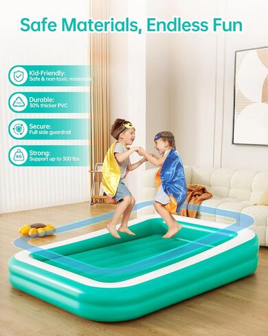 Inflatable Toddler Travel Bed with Tent, Portable Kids Air Mattress | Blow Up Portable Travel Toddler Bed with Safety Bumpers for Home, Traveling, Camping, with Fast Pump Inflation in Kuwait