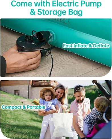 Inflatable Toddler Travel Bed with Tent, Portable Kids Air Mattress | Blow Up Portable Travel Toddler Bed with Safety Bumpers for Home, Traveling, Camping, with Fast Pump Inflation in Kuwait