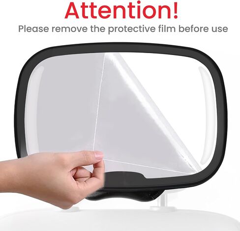 Baby Car Mirror With Light & Remote Control, Baby Car Mirror with Light, Rear Facing Baby Car Seat Mirror with 360° Rotation Design Wide View Shatterproof Long Lasting Battery in Kuwait