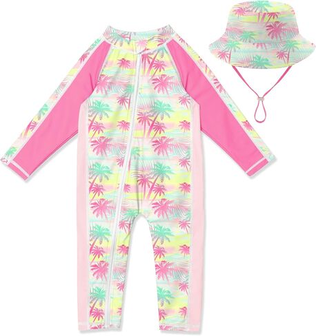 BesserBay Unisex Baby Swimsuit UPF 50+ One Piece Rash Guard Zipper Bathing Suit with Hat 0-36 Months in Kuwait