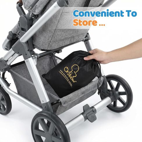 Orzbow Mosquito Net for Double Stroller | Mosquito Net Cover for Baby Tandem Seating, Double/Twin Stroller, Insect, Fly, and Bug Protection | Baby Summer, Beach, Travel, and Camping Essentials, Black in Kuwait