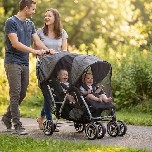 Orzbow Mosquito Net for Double Stroller | Mosquito Net Cover for Baby Tandem Seating, Double/Twin Stroller, Insect, Fly, and Bug Protection | Baby Summer, Beach, Travel, and Camping Essentials, Black in Kuwait