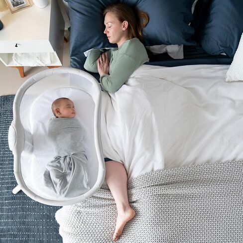 HALO BassiNest Swivel Sleeper 3.0 – Over-Bed Baby Bassinet with 360 Rotation, Adjustable Height, Breathable Mesh, Safe Close Sleeping, Lowering Wall for Easy Access, Feeding & C-Section Recovery in Kuwait
