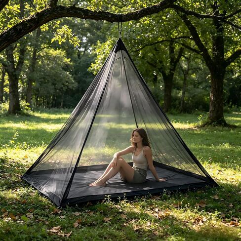 Camping Mosquito Net Bed Compact and Ultra-Light for Travel，Finest Holes Mesh Noseeum Netting for Camping and Hiking, Without Sleeping Mat in Kuwait